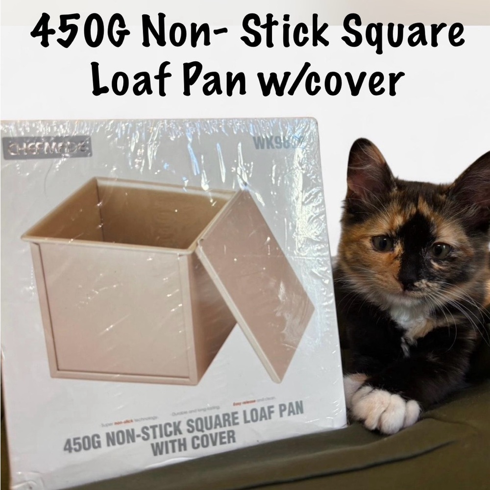 450G Non-Stick Square Loaf Pan with Cover